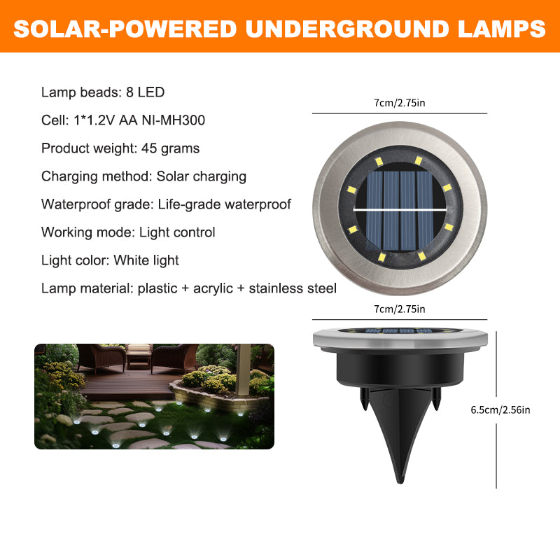 solar buried lights, poolside decor
