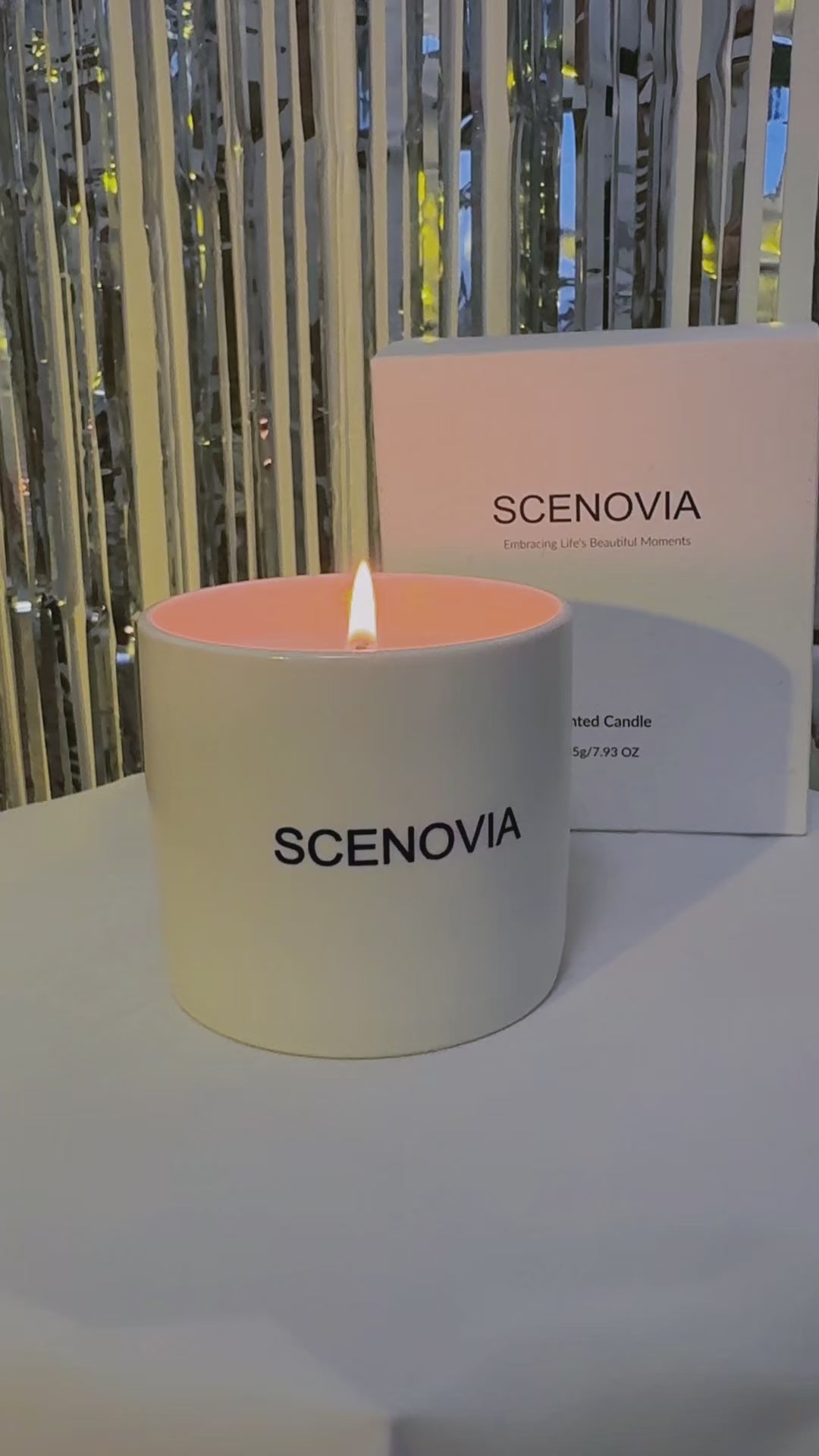 SCENOVIA scented candle burning, natural fragrance, Unpacking vedio