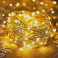 solar copper wire string lights, 32m, 300 LED warm white, IP65, flexible diy