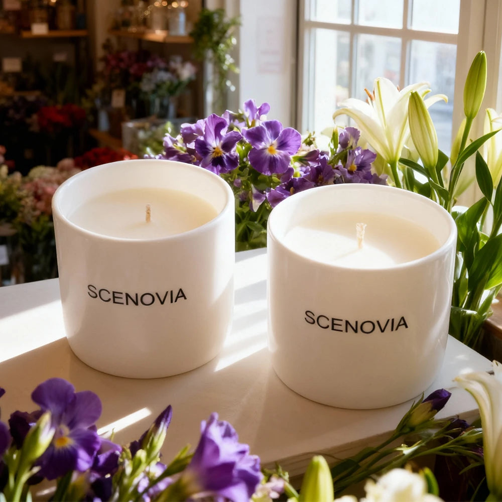 Bobbys Flower Shop Luxury Scented Candle Set of 2 by SCENOVIA