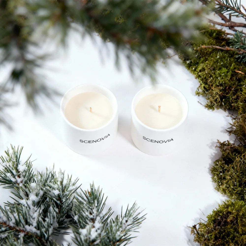 French Black Juniper Hand-poured Premium Fragrance Candle - Set of 2 by SCENOVIA