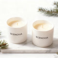 French Black Juniper Decorative Soy Wax Scented Candle Duo - SCENOVIA