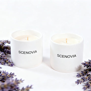 Lavender Eucalyptus Luxury Scented Candle Set of 2 by SCENOVIA