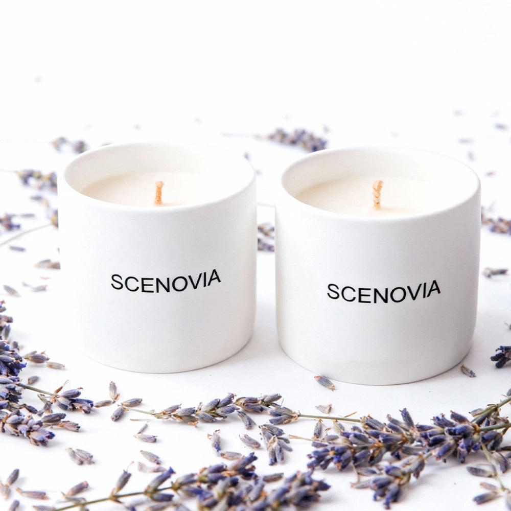 Lavender Eucalyptus Decorative Soy Wax Scented Candle Duo - SCENOVIA