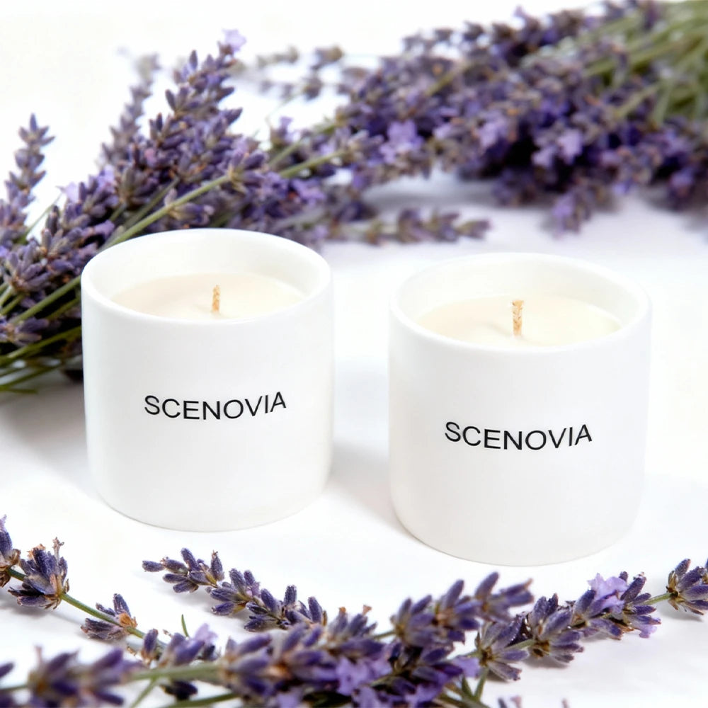 SCENOVIA Lavender Eucalyptus Elegant Home Fragrance Scented Candle