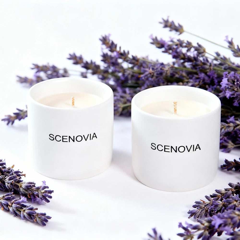 Lavender Eucalyptus Relaxing Spa-quality Scented Candle Set - SCENOVIA