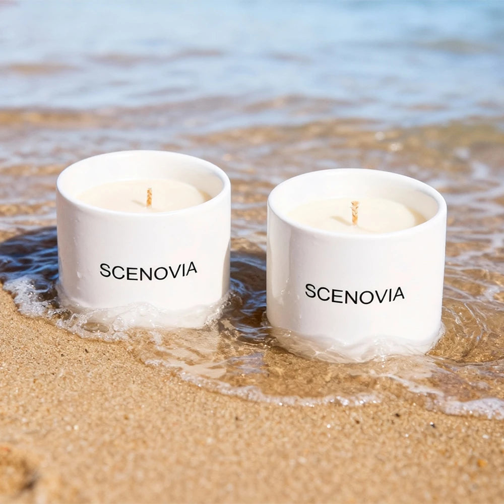 SCENOVIA Sea Breeze Aromatherapy Scented Candle with Essential Oils