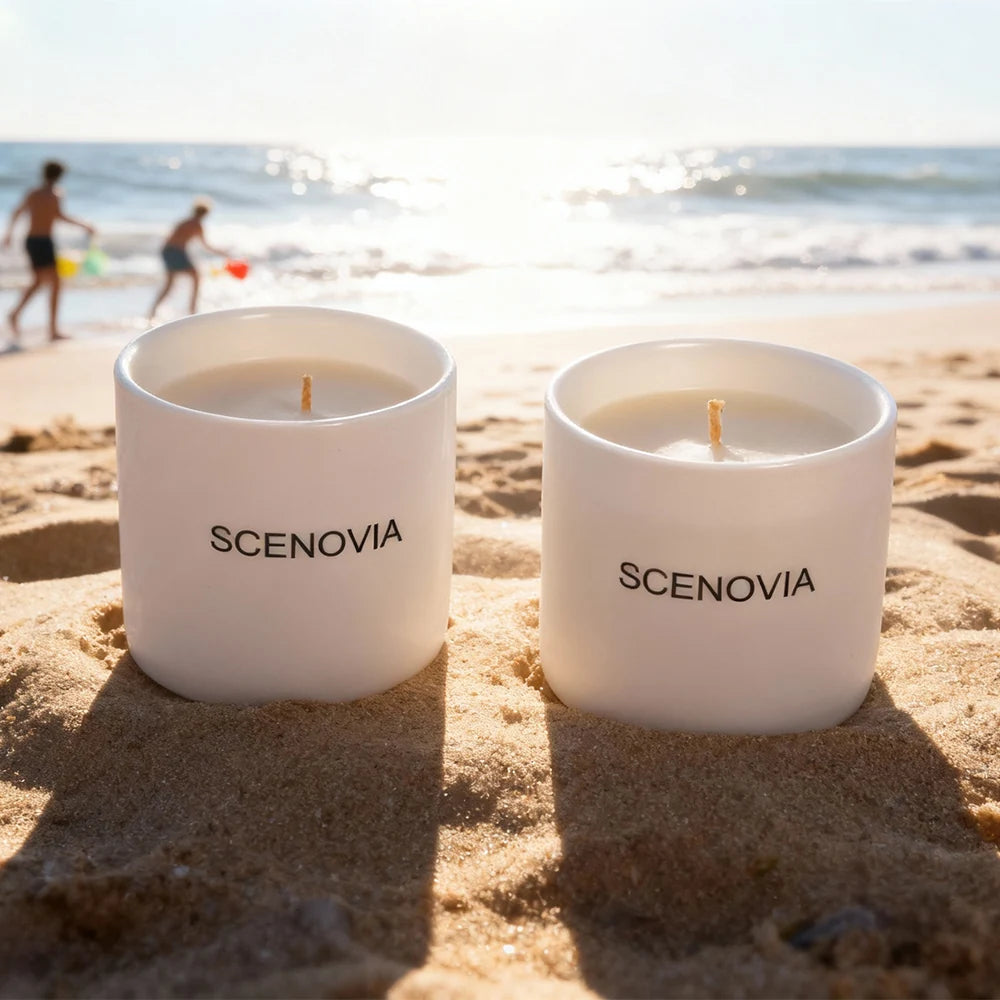 Sea Breeze Decorative Soy Wax Scented Candle Duo - SCENOVIA