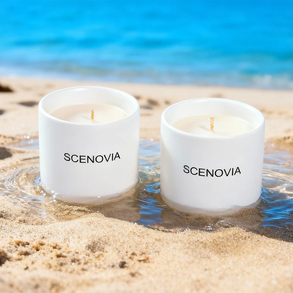Sea Breeze Relaxing Spa-quality Scented Candle Set - SCENOVIA