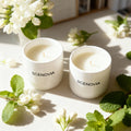 White Jasmine And Mint Decorative Soy Wax Scented Candle Duo - SCENOVIA