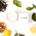 SCENOVIA White Tea Happy Long-lasting Scented Candle for Stress Relief