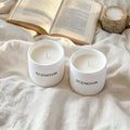 White Waiting 2-Piece Candle Gift Set for Home Decor - SCENOVIA
