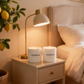 White Waiting Decorative Soy Wax Scented Candle Duo - SCENOVIA