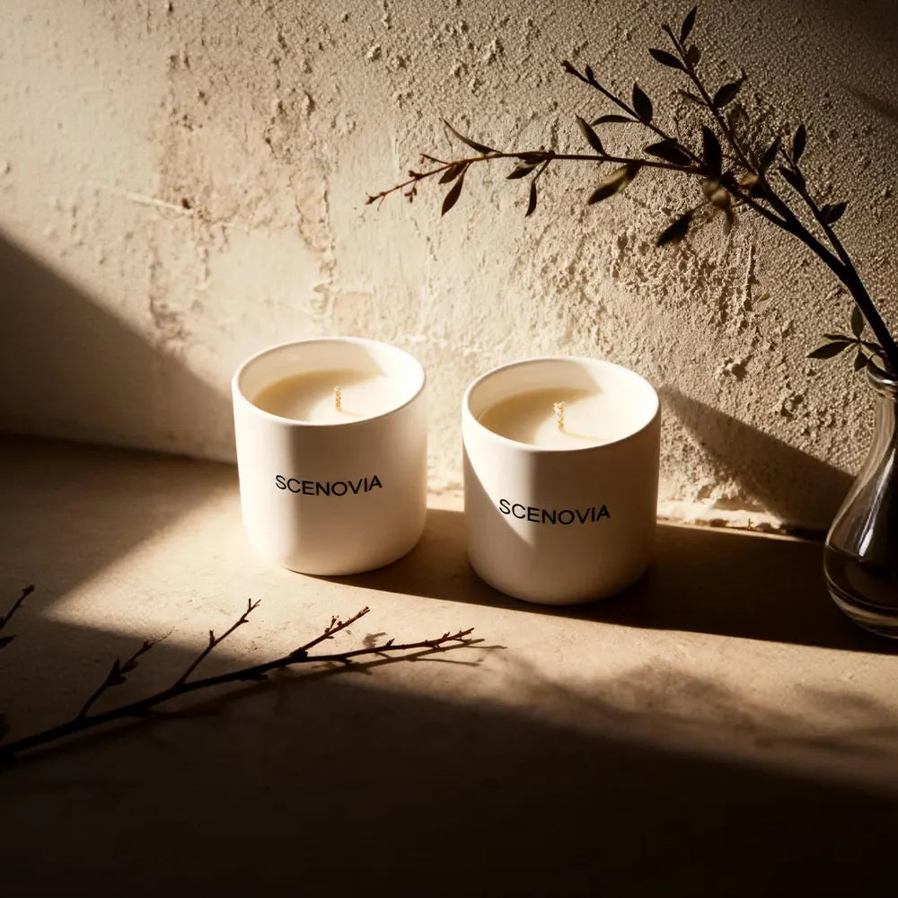 White Waiting Relaxing Spa-quality Scented Candle Set - SCENOVIA