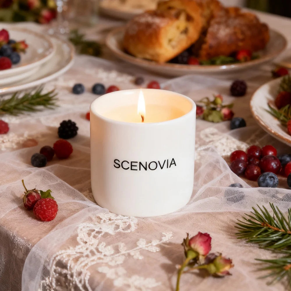 Berry Rose scented candle, soy wax, fruity rose