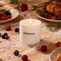 Berry Rose scented candle, melted wax top view