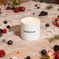 Berry Rose scented candle, bedside table styling
