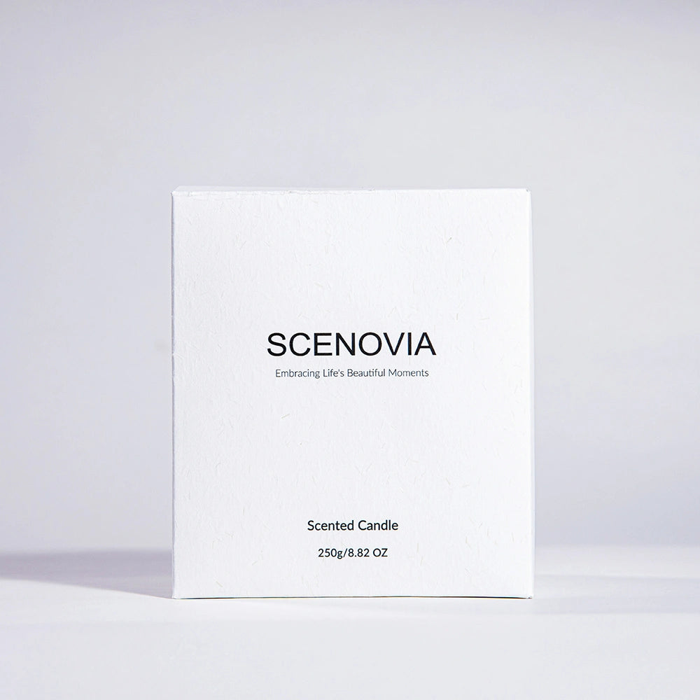 SCENOVIA  scented candle, bathroom spa setting