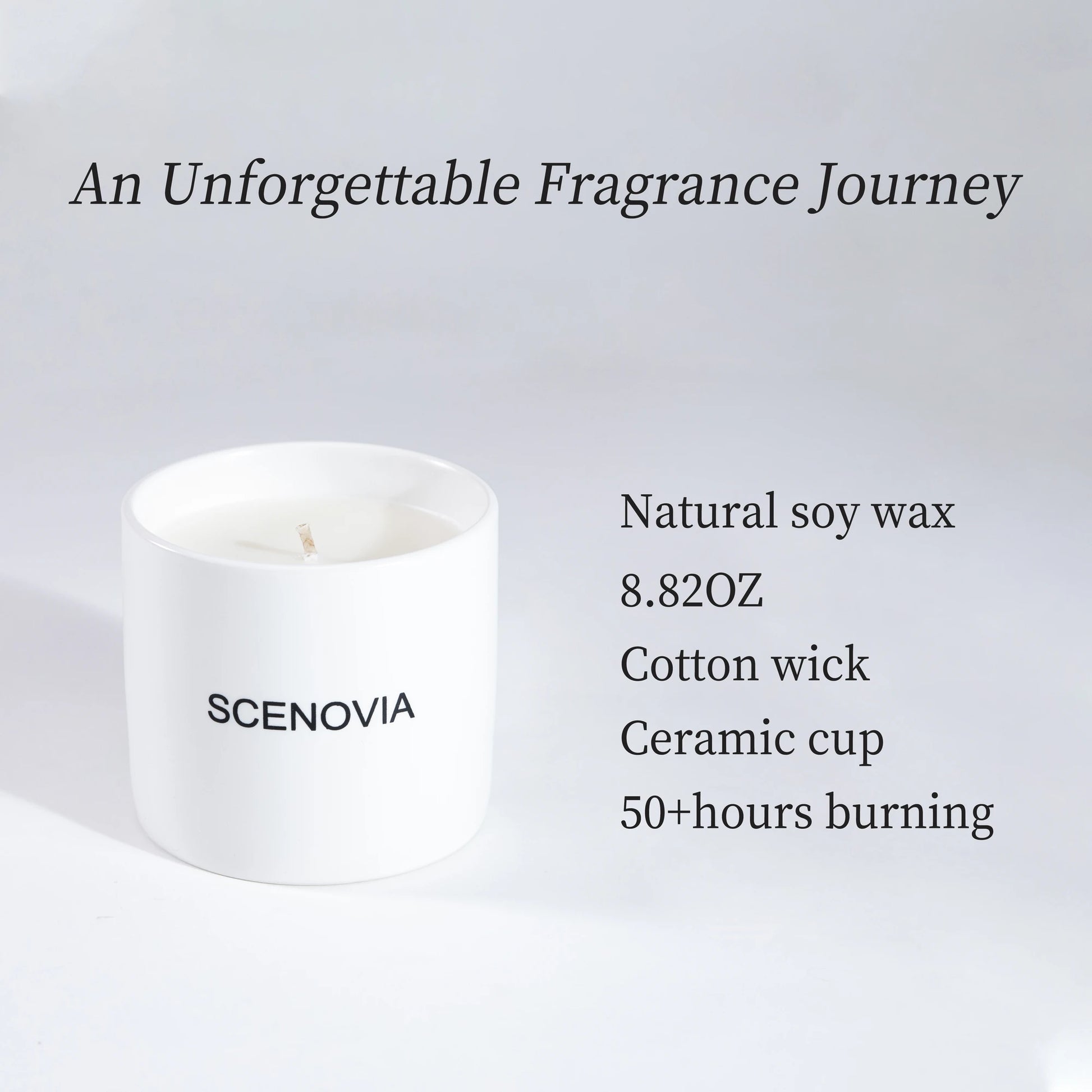 SCENOVIA scented candle, ingredient inspiration