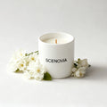White Tea Happy scented candle, with fresh florals