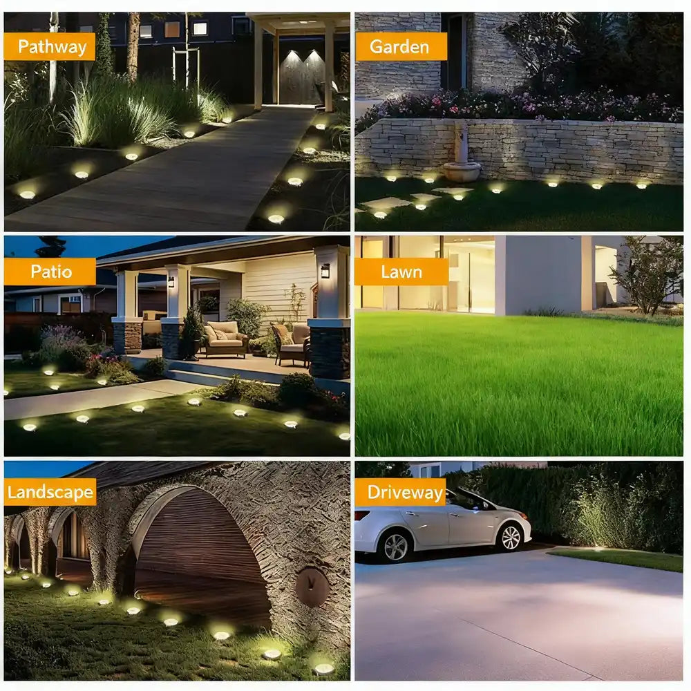 solar buried lights, Australian backyard
