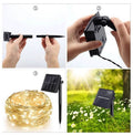 solar copper wire string lights, outdoor setup,install