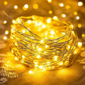solar copper wire string lights, poolside decor