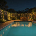 solar copper wire string lights, Australian backyard