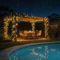 solar copper wire string lights, solar panel detail