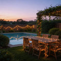 solar copper wire string lights, multi-unit display