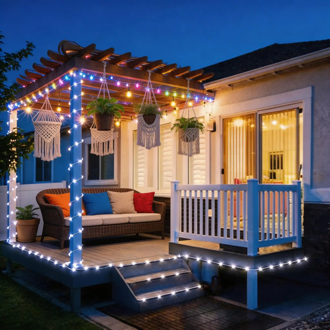 solar garden rope lights, 100m, dimmable, 8 modes