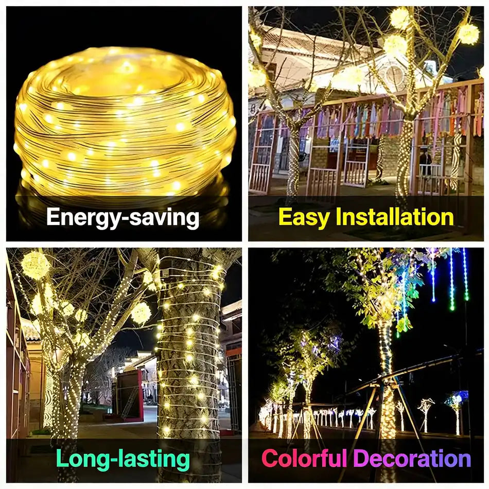 solar garden rope lights, solar panel detail