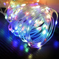 solar garden rope lights, LED close-up at night