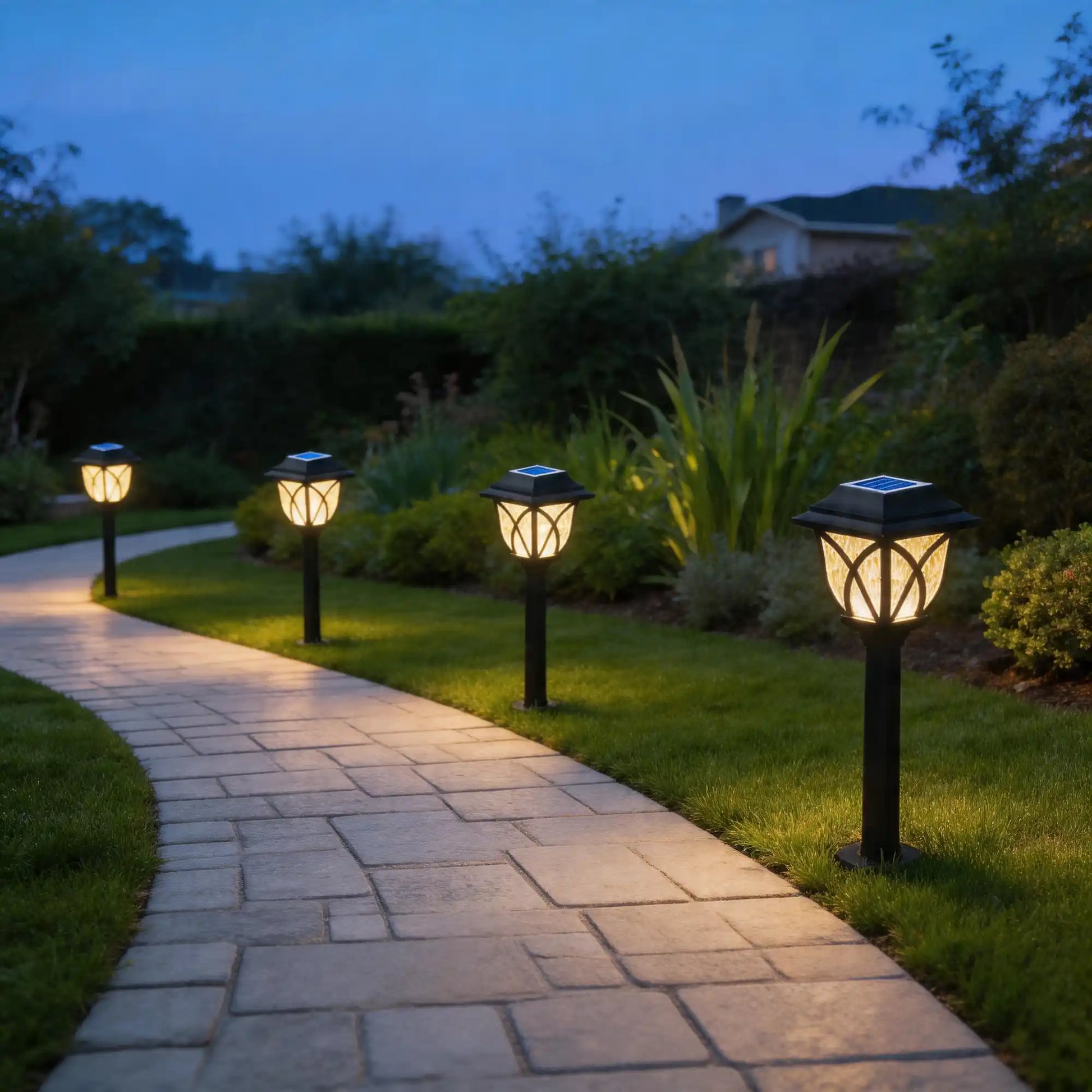 solar landscape lights, ambient night lighting
