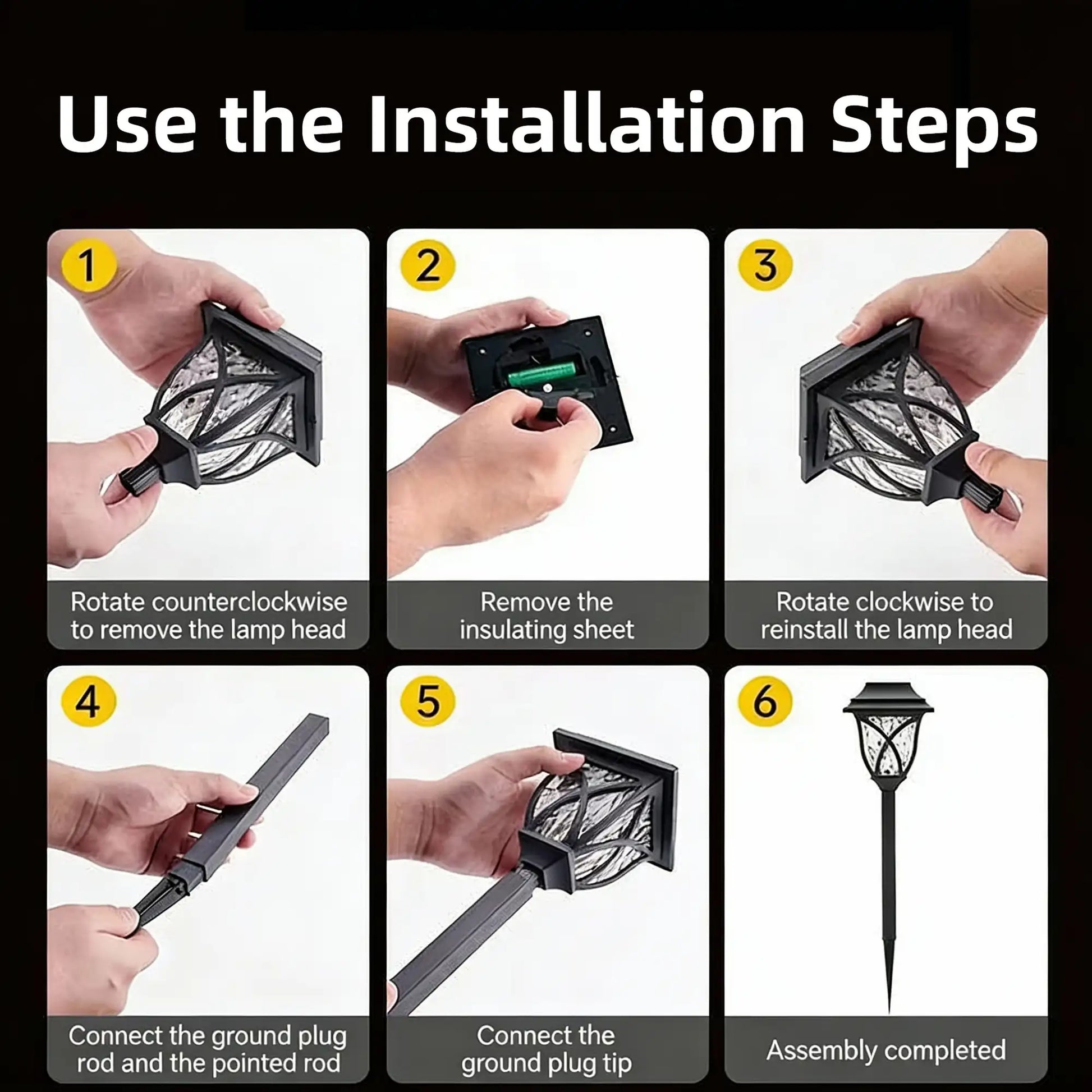 solar landscape lights, solar panel detail