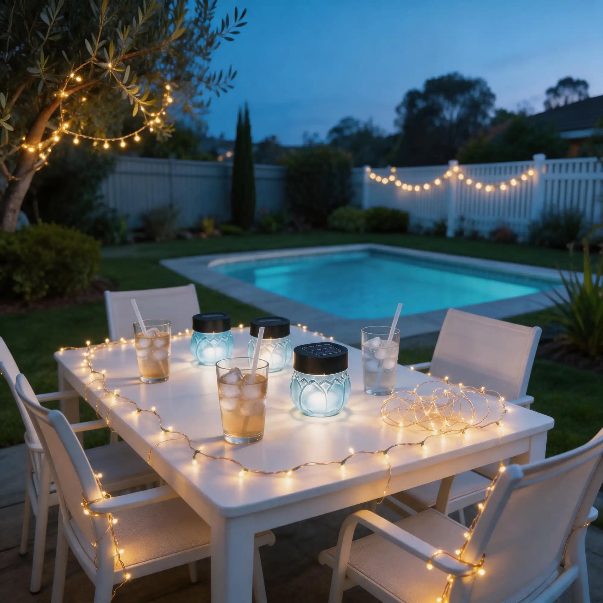 solar lotus light, backyard ambiance