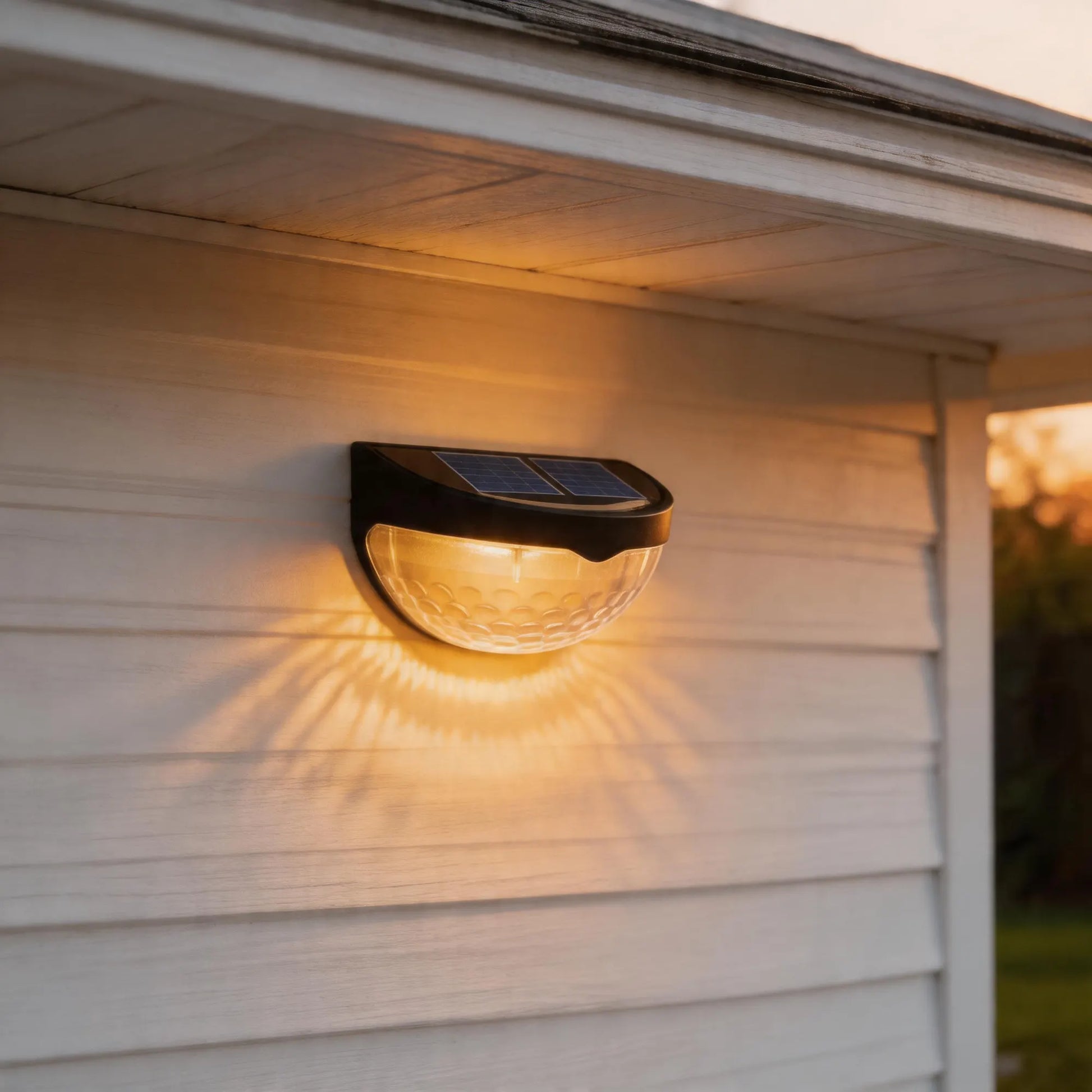 solar semi-circular outdoor lights, solar panel detail