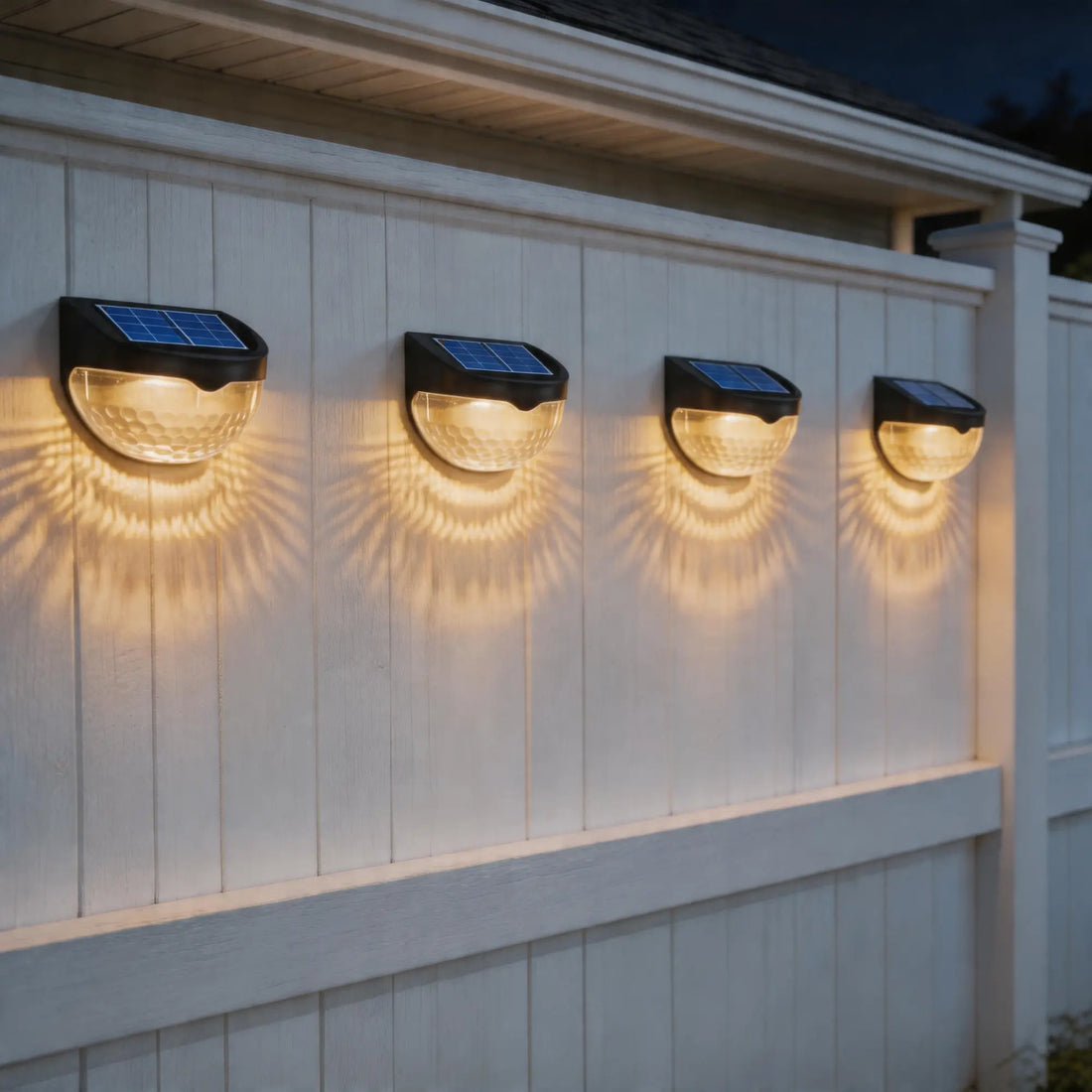 solar semi-circular outdoor lights, fence and wall mount, dome design