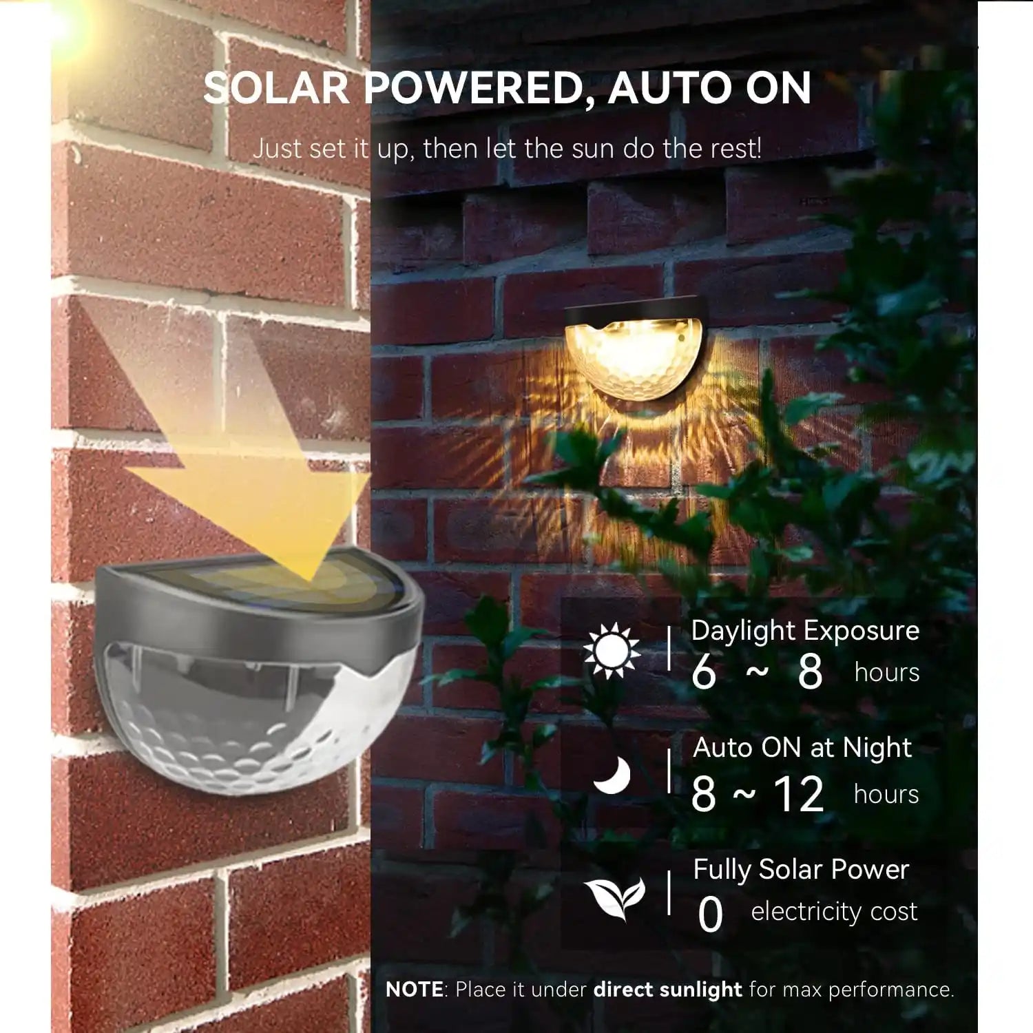 solar semi-circular outdoor lights, backyard ambiance