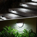 solar semi-circular outdoor lights, rainy night, weatherproof