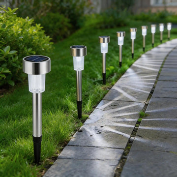 solar LED stick lights, stainless steel, weatherproof
