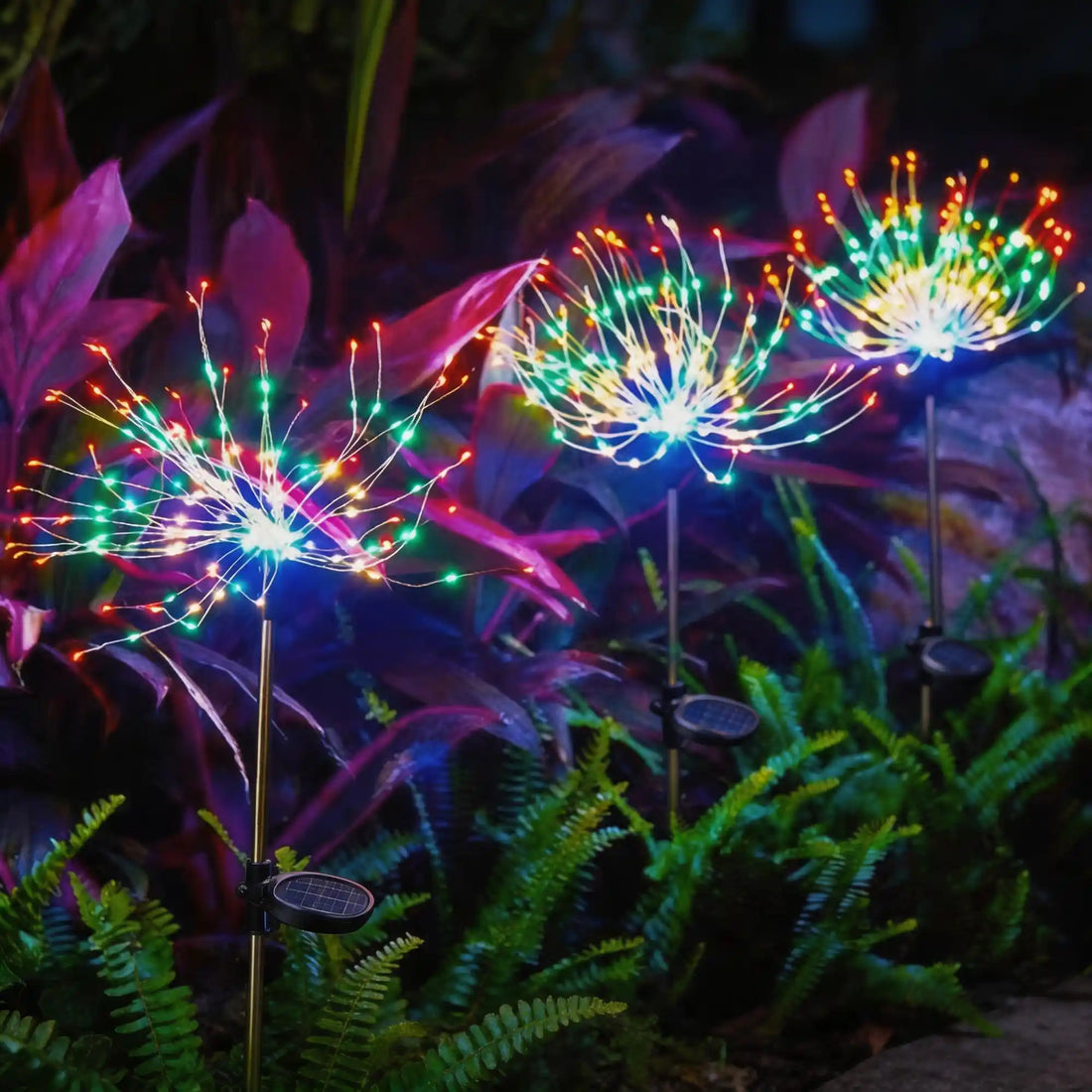 solar firework lights, garden stake, 8 modes