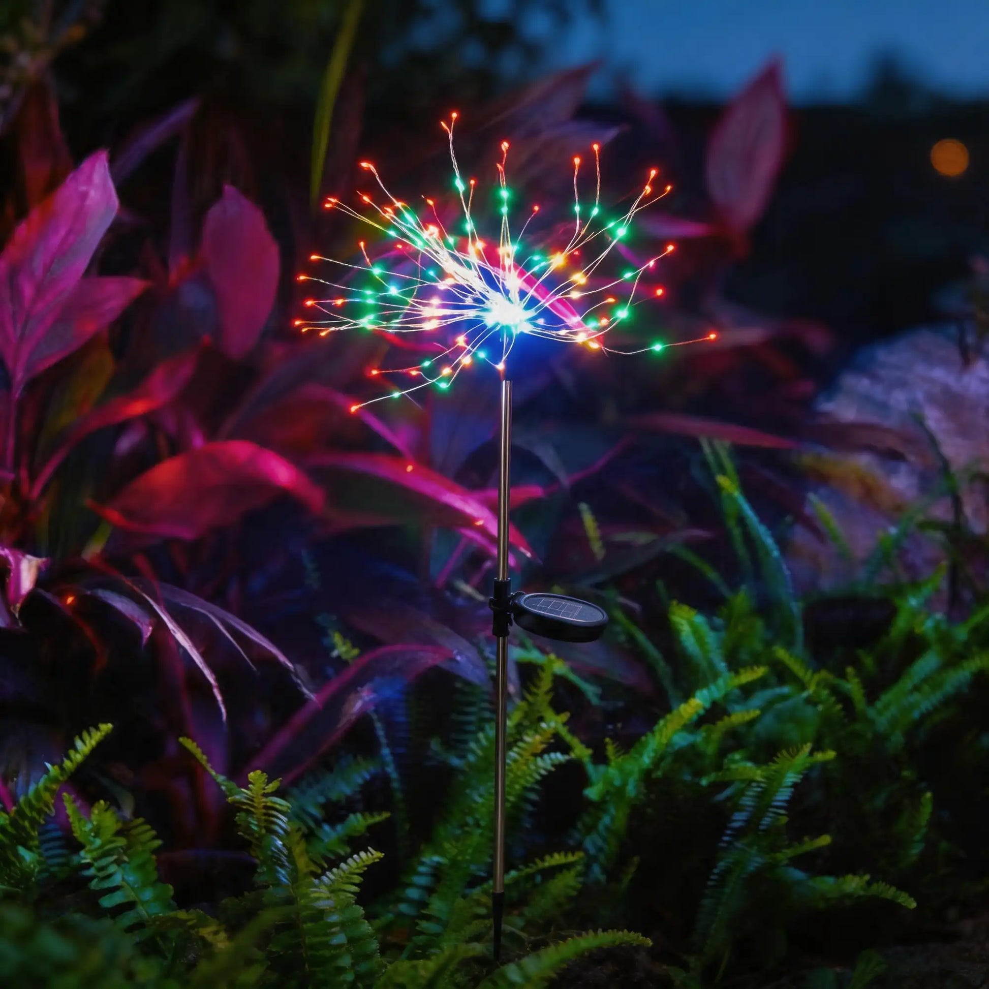 solar firework lights, multi-unit display