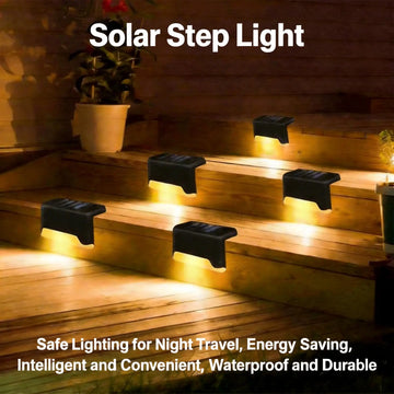 solar step lights, stair, deck, wireless install