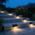 solar step lights, stone pathway lighting