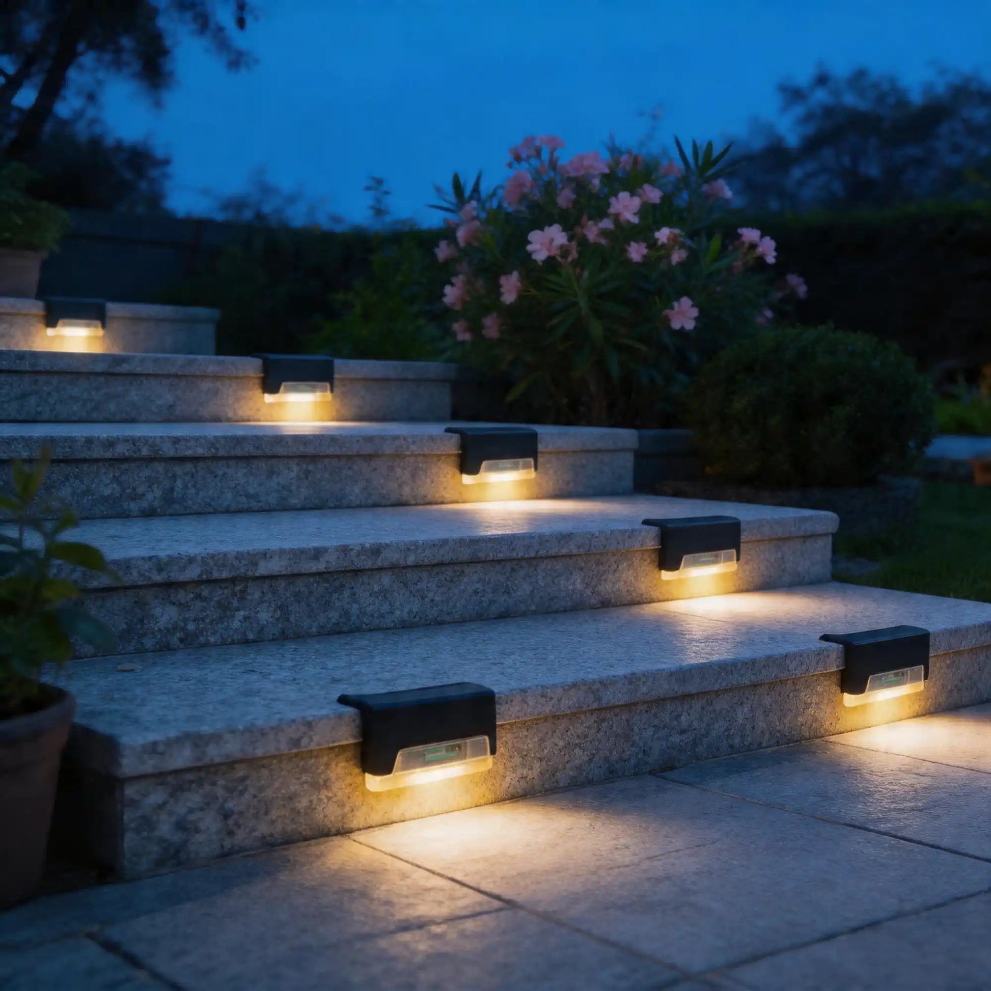 solar step lights, stone pathway lighting