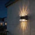 solar wash wall lamps, LED close-up at night