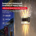 solar wash wall lamps, white picket fence